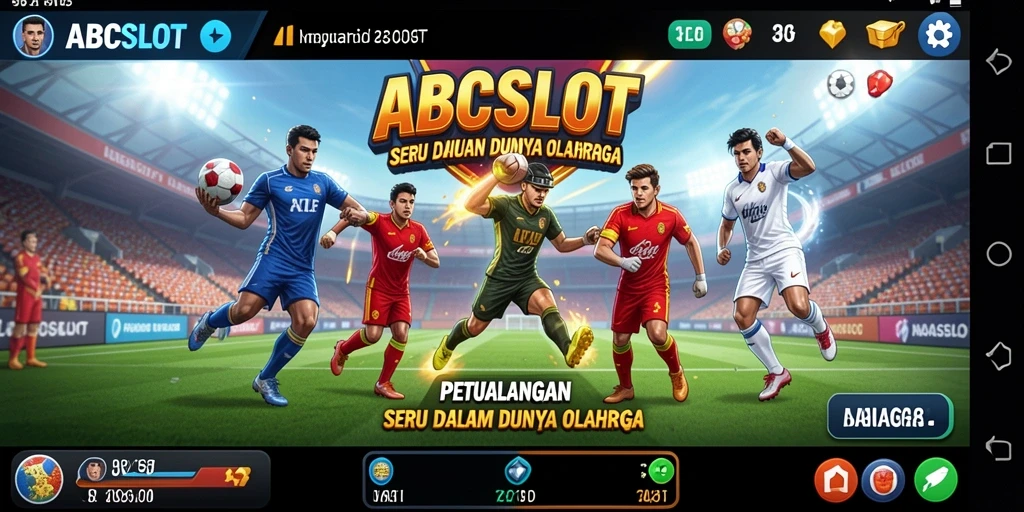 Tangkapan layar menunjukkan aksi menarik dalam permainan olahraga ABCSLOT.