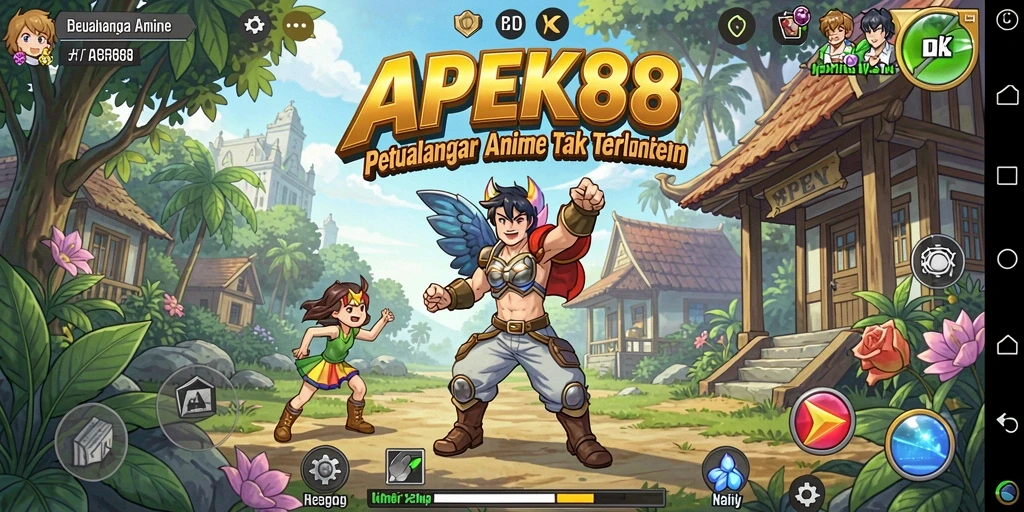 Tangkapan layar APEK88 menampilkan karakter anime dalam pertarungan epik.