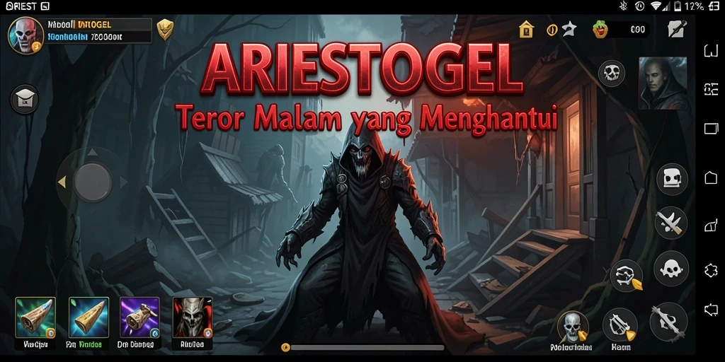 Gameplay menyeramkan dalam <strong>ARIESTOGEL</strong> dengan suasana gelap dan makhluk menakutkan.