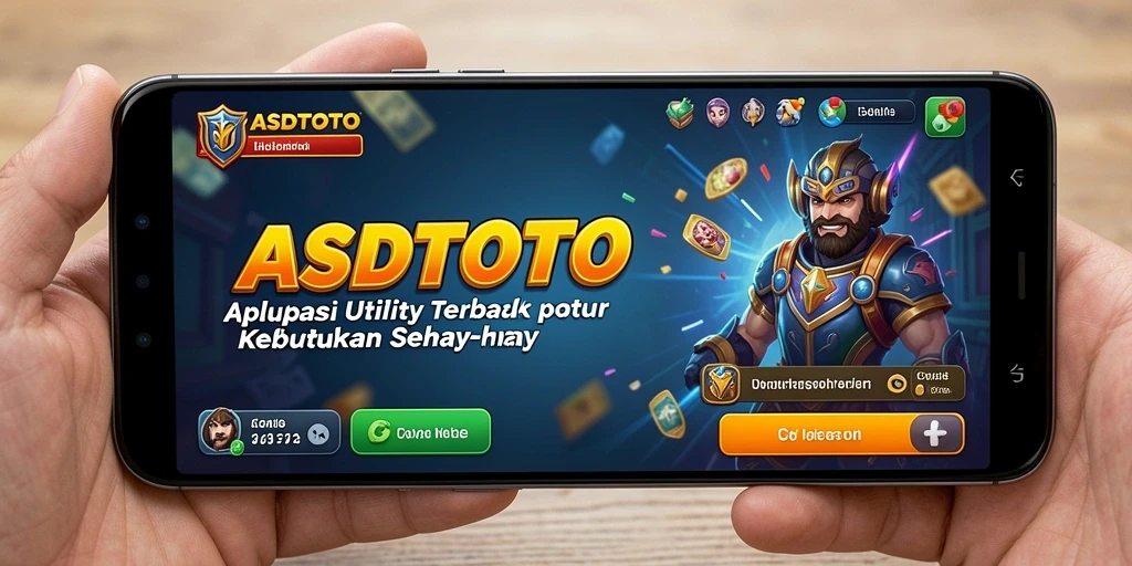 Screenshot utama ASDTOTO menampilkan tampilan antarmuka aplikasi Utility yang modern dan fungsional.