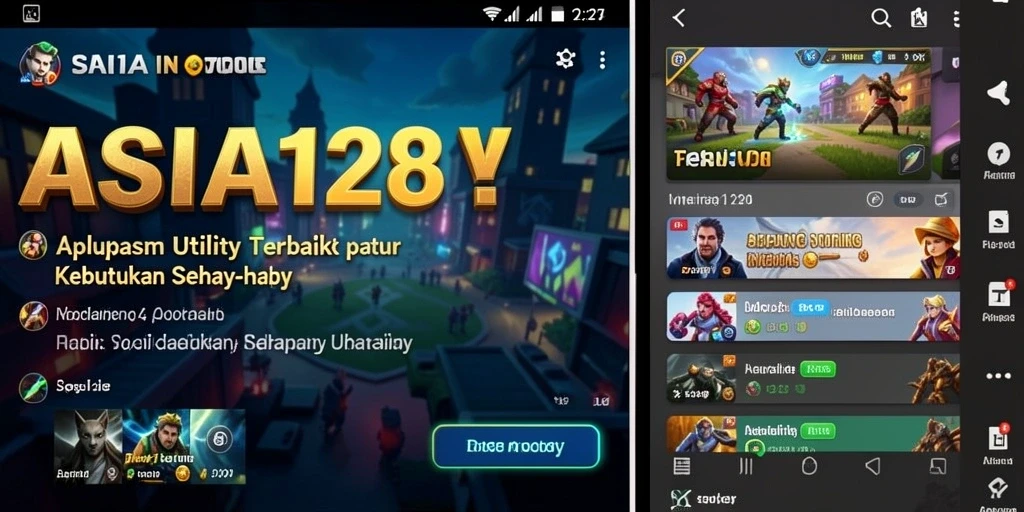 Tampilan utama ASIA128 dengan fitur-fitur utility yang berguna.