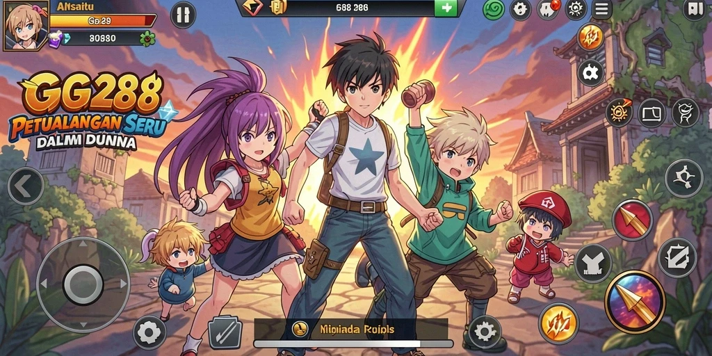 Tampilan gameplay Anime yang menawan dan penuh warna.