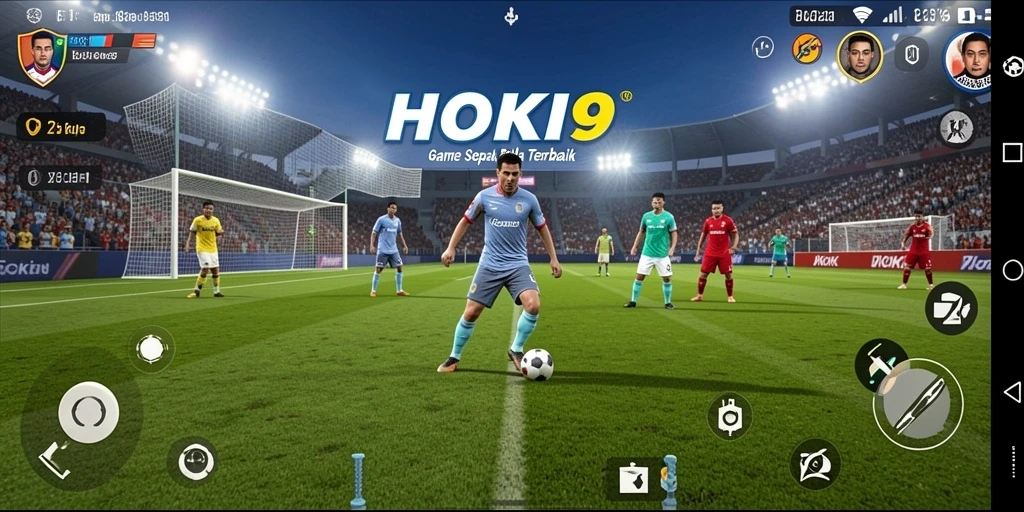 Screenshot HOKI9 menampilkan aksi mendebarkan dalam permainan sepak bola.