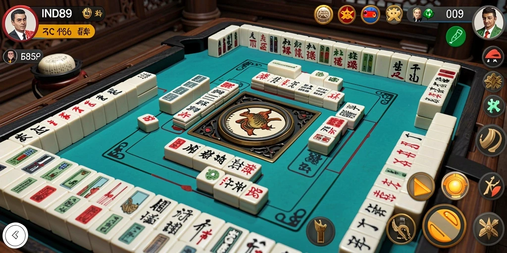 Tampilan gameplay seru dari IND89 yang menampilkan ubin Mahjong.