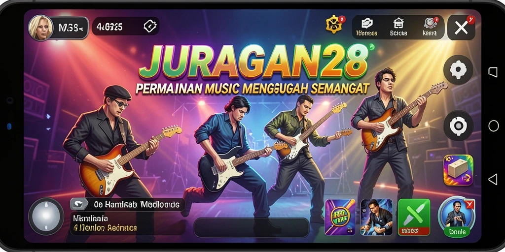Tampilan permainan JURAGAN28 menampilkan aktifitas musik yang seru dan interaktif.