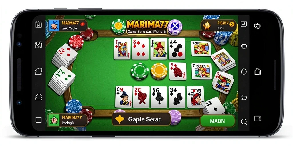 Tampilan seru dan menantang dari game Gaple MARIMA77.