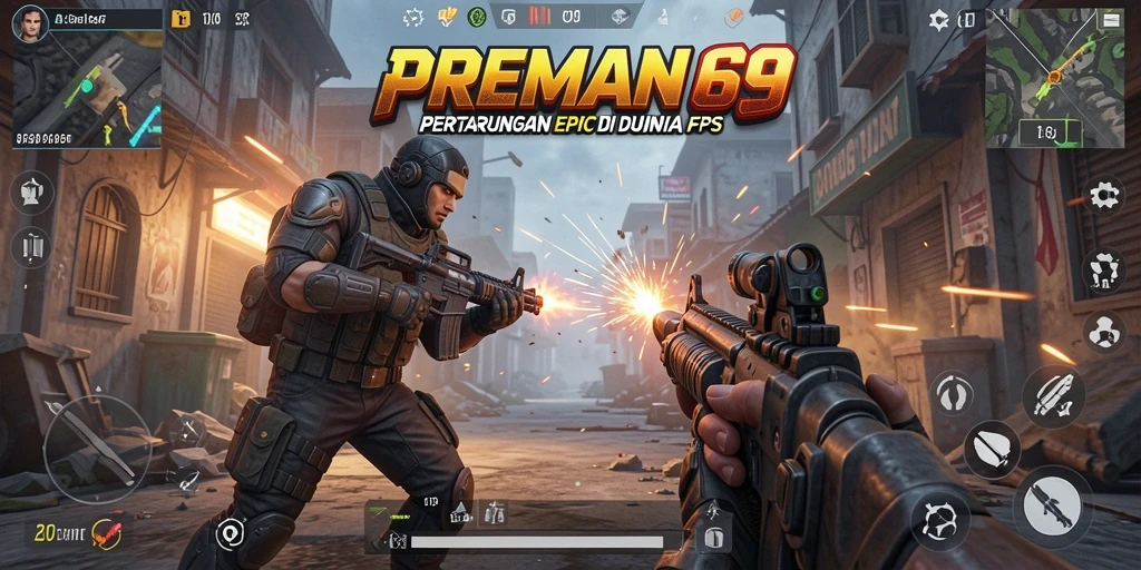 Gameplay intens di <strong>PREMAN69</strong> menampilkan aksi tembak-menembak yang mendebarkan.