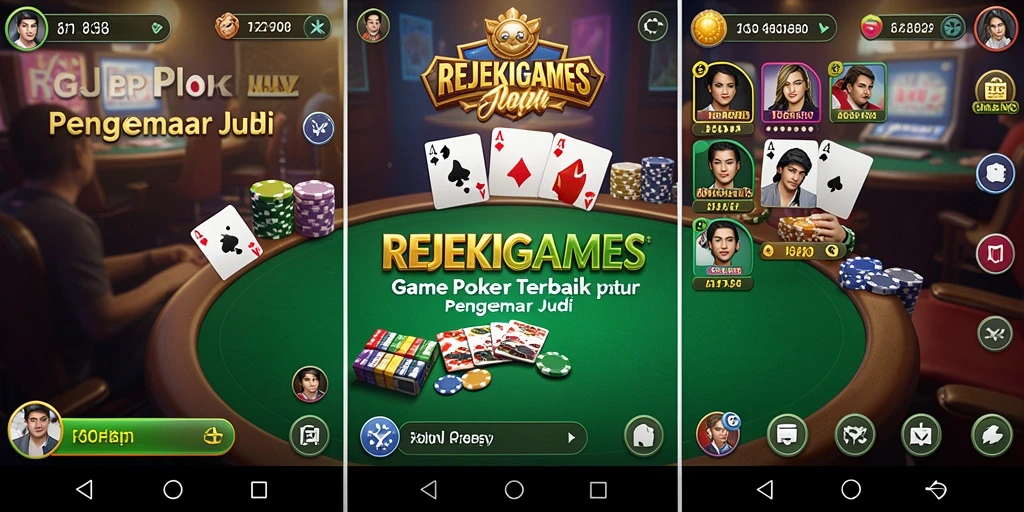 Tampilan gameplay poker yang seru dan menarik di REJEKIGAMES.