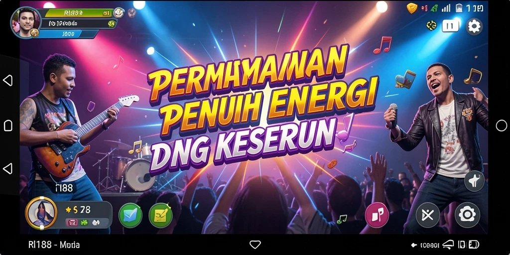 Screenshot gameplay menunjukkan pemain menikmati lagu dengan penuh semangat.