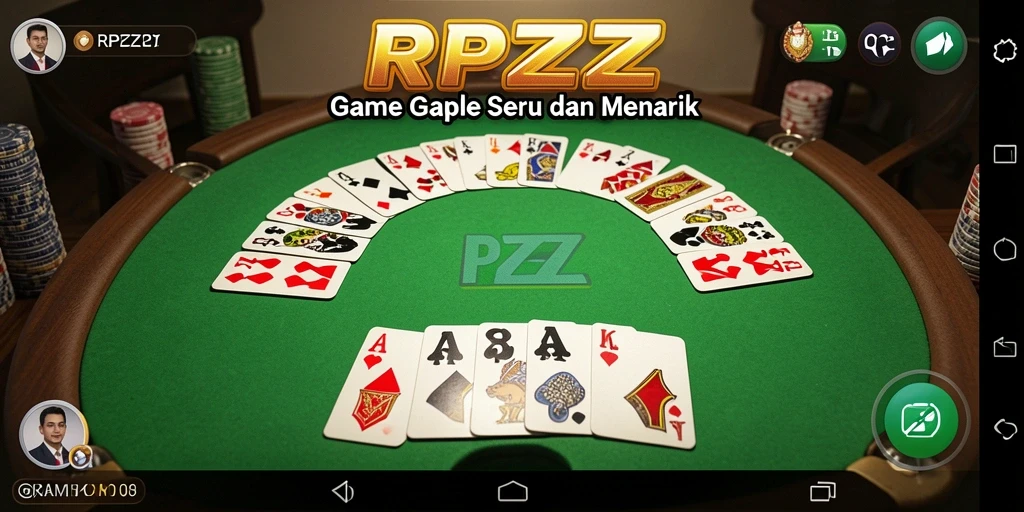 Screenshot gameplay RPZZZ yang menggambarkan keseruan bermain Gaple.