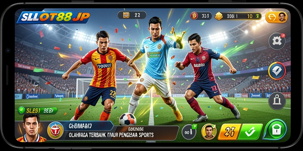 Tampilan seru dari gameplay SLOT88JP yang penuh aksi olahraga.