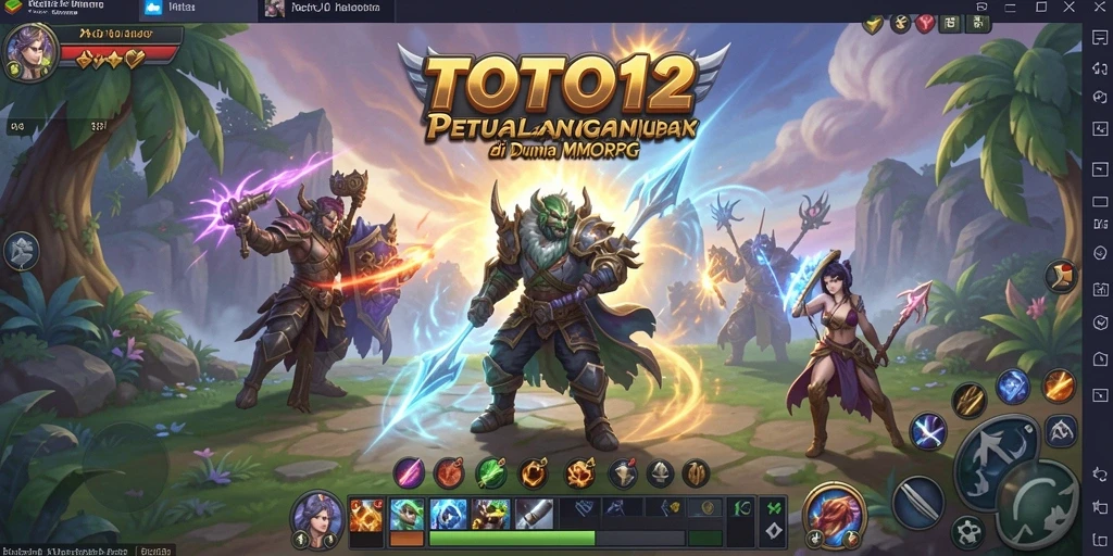 Tangkapan layar gameplay TOTO12 menampilkan pertarungan epik dalam dunia MMORPG.