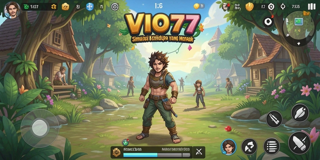 Screenshot gameplay VIO77 dengan tampilan interaksi karakter.